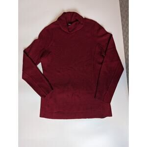 J. Jill Women’s Medium Turtle Neck Sweater Red Wool Cashmere Italian Yarn